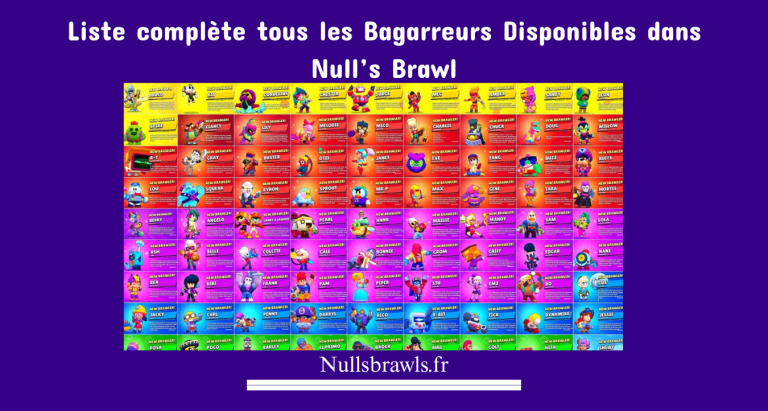 Liste Complète tous les Bagarreurs Null’s Brawl (v60.420)